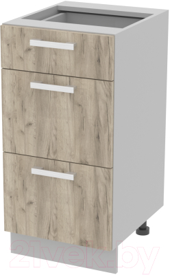 Шкаф-стол кухонный Интерлиния Компо НШ40рш3 1м+2б (дуб серый)