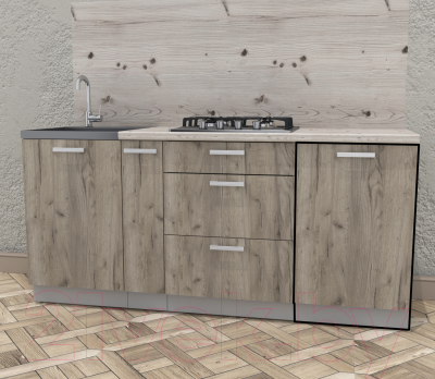 Шкаф-стол кухонный Интерлиния Компо НШ50р-1дв (дуб серый)