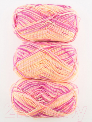 Набор пряжи для вязания Adelia Jane 50г 227м (сиреневый/светло-желтый/розовый/светло-оранжевый, 3 мотка)