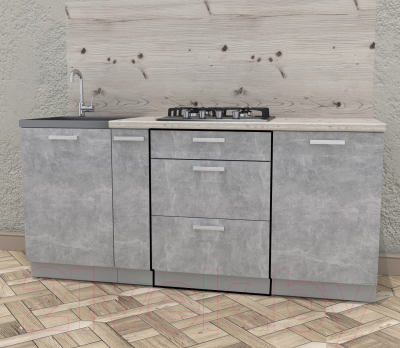 Шкаф-стол кухонный Интерлиния Компо НШ60ВП (бетон)