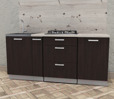 Шкаф-стол кухонный Интерлиния Компо НШ60ВП (дуб венге)