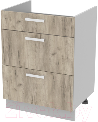 Шкаф-стол кухонный Интерлиния Компо НШ60ВП (дуб серый)