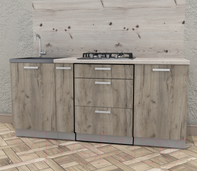 Шкаф-стол кухонный Интерлиния Компо НШ60ВП (дуб серый)