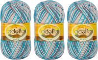 Набор пряжи для вязания Adelia Jane 50г 227м (белый/светло-голубой/светло-бежевый/светло-серый, 3 мотка) - 