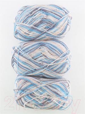 Набор пряжи для вязания Adelia Jane 50г 227м (белый/светло-голубой/светло-бежевый/светло-серый, 3 мотка)