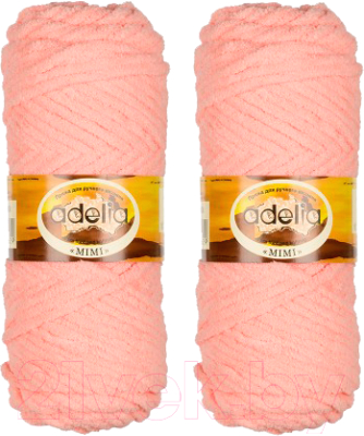 Набор пряжи для вязания Adelia Mimi 100г 80м (светло-коралловый, 2 мотка)