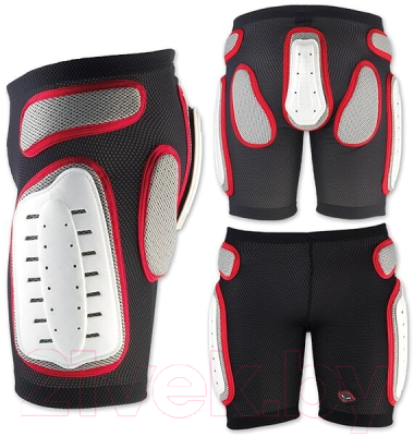 Защитные шорты горнолыжные Nidecker 2019-20 Padded Plastic Shorts / PI09126 (M, черный/красный)