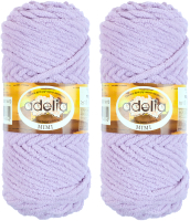 Набор пряжи для вязания Adelia Mimi 100г 80м (светло-сиреневый, 2 мотка) - 