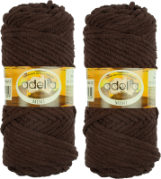 Набор пряжи для вязания Adelia Mimi 100г 80м (коричневый, 2 мотка) - 
