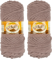 Набор пряжи для вязания Adelia Mimi 100г 80м (серо-коричневый, 2 мотка) - 