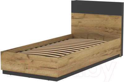 Односпальная кровать Интерлиния Loft LT-К90 90x200 (дуб золотой/антрацит)