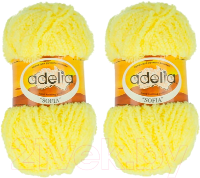 Набор пряжи для вязания Adelia Sofia 50г 90м (ярко-желтый, 2 мотка)