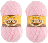 Набор пряжи для вязания Adelia Sofia 50г 90м (светло-розовый, 2 мотка) - 