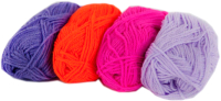 Набор пряжи для вязания Hobbius Simple 25г 66м (сиреневый/розовый/оранжевый/фиолетовый, 4 мотка) - 