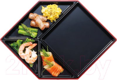 Набор сервировочных блюд Kawasaki Plastics PR-060 (красный/черный)