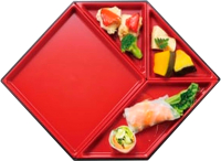 Набор сервировочных блюд Kawasaki Plastics PR-061 (красный/черный) - 