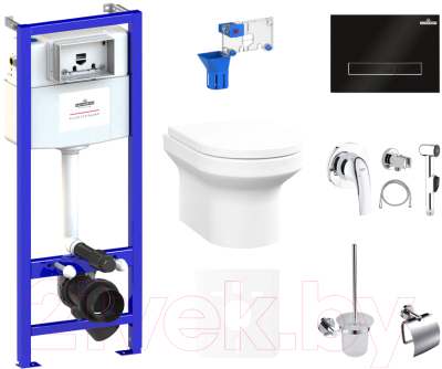 

Унитаз подвесной с инсталляцией Lavinia Boho, Relfix Grance Hill Rimless 75110777