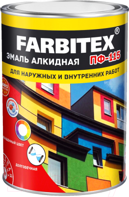 

Эмаль Farbitex, Красный, ПФ-115