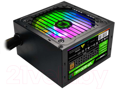 

Блок питания для компьютера GameMax, 600W VP-600-RGB-M