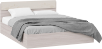 Двуспальная кровать ТриЯ Мишель 160x200 с ПМ (ясень шимо/сатин матовый с рисунком) - 