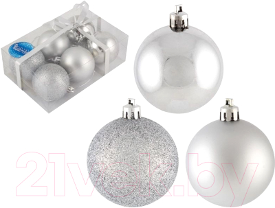 Изображение товара Набор шаров новогодних Волшебная страна PB6-6SMB-S / 102555 (6шт)