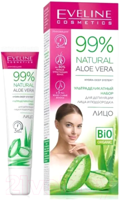 Набор для депиляции Eveline Cosmetics 99% Natural Aloe Vera Крем для депиляции+Гель после депиляции