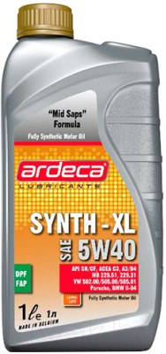 Моторное масло Ardeca Synth-XL 5W40 / P01031-ARD001 (1л)