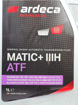 Трансмиссионное масло Ardeca Matic+ III H / ARD020115-001 (1л)