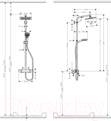 Душевая система Hansgrohe Crometta Е 240 27271000