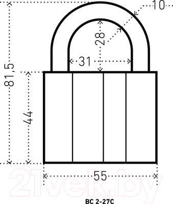 Набор замков навесных Аллюр ВС2-27x3 Мастер ключ (3шт)