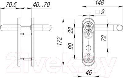 Изображение товара Ручка дверная Аллюр РН-008М (черный)