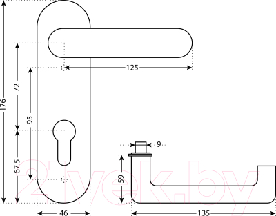 Изображение товара Ручка дверная Аллюр РН-008М (черный)