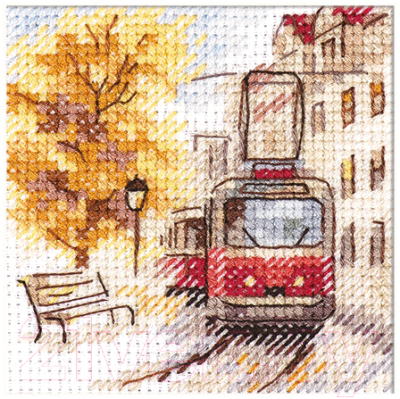 Набор для вышивания Алиса Осень в городе. Трамвай / 0-217