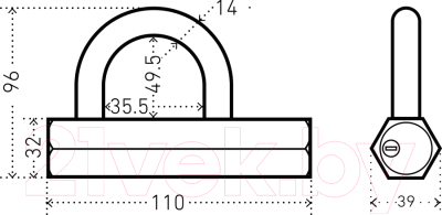 Изображение товара Замок навесной Аллюр ВС1С-110 (ZX-945)