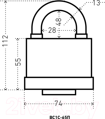 Изображение товара Замок навесной Аллюр ВС1С-65П
