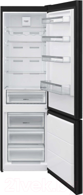 Холодильник с морозильником Korting KNFC 61868 GN