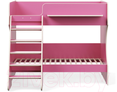 Двухъярусная кровать детская Можга Капризун 3 / Р434 (розовый)