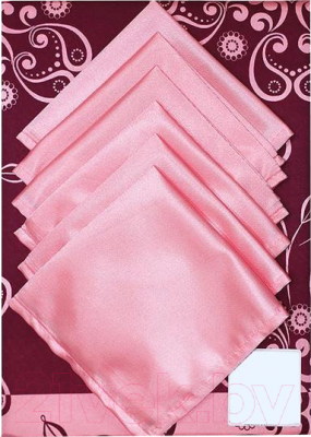Комплект столового белья АДЕЛЬ Скатерть 140x210 + салфетки 30x30 6шт (розовый фламинго)