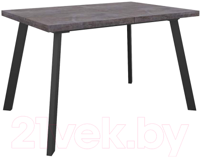 Обеденный стол Сакура Милан раздвижной 120-160x80x75 (черный муар/камень темный)