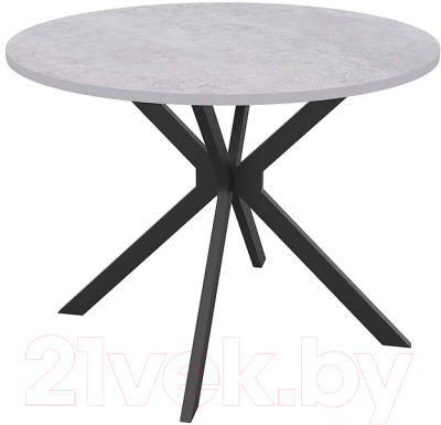 Обеденный стол Avanti Парма раздвижной D100-135x75 (черный муар/цемент светлый)