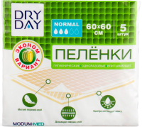 

Набор пеленок одноразовых впитывающих Modum, Dry Day Normal 60x60