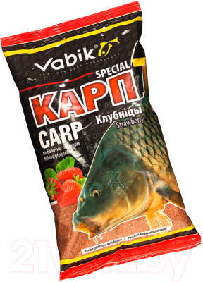 Прикормка рыболовная Vabik Special Карп Клубника / 6722 (1кг)