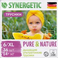 

Подгузники-трусики детские Synergetic, Pure&Nature 6 XL