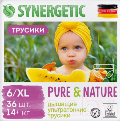 

Подгузники детские Synergetic, Pure&Nature 6 XL