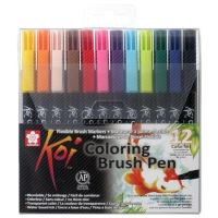 Набор маркеров Sakura Pen Koi Color Brush / XBR12A (12цв) - 