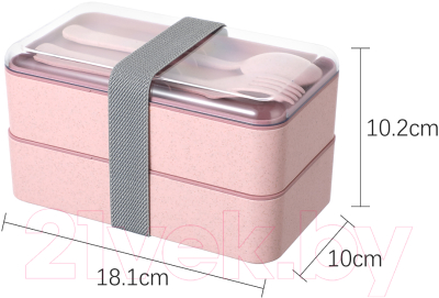 Набор для ланча Miniso Bento Box / 1971 (розовый)