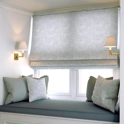 Изображение товара Римская штора Jalux Скандинавский лист 0467/2 220x170 (серый)