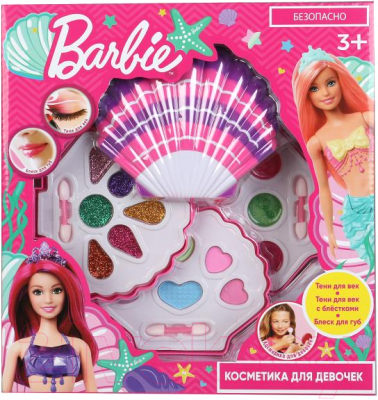 Набор детской декоративной косметики Милая Леди Барби: тени для век, блеск для губ / 10388A2-BAR