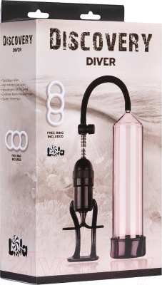 Вакуумная помпа для пениса Lola Games Discovery Diver / 6901-00Lola (прозрачный/черный)