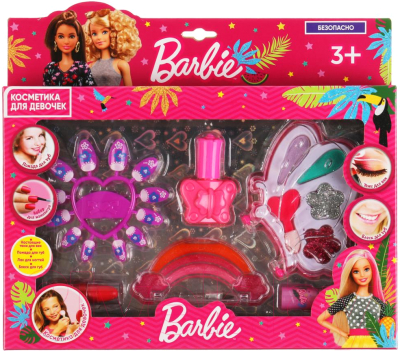 Набор детской декоративной косметики Милая Леди Барби: тени, помада, лак для ногтей / 20577C2-BAR